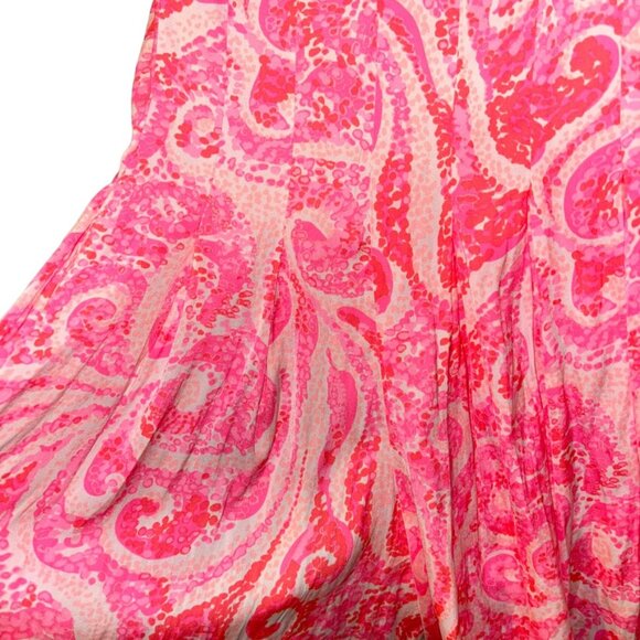 Lilly Pulitzer neon pink paisley print SHORTS ROMPER sea life swirl 0 - Picture 3 of 5